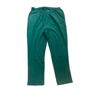 Lands End NWOT Cotton Stretch Pull On Pants Womans SZ 1X Green, Pockets